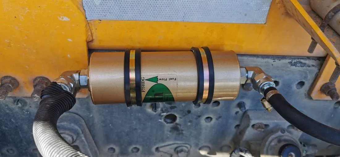A Comet catalyst fitted on a truck fuel line